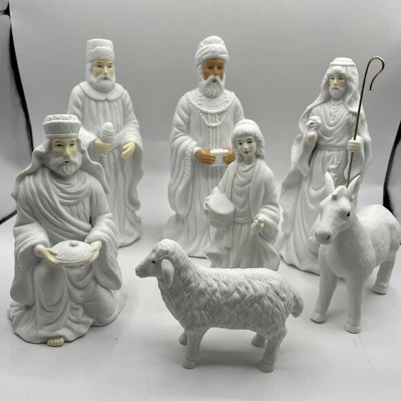 1996 House of Lloyd Wise Men Kings Nativity 7 Figurines Set Vintage Religious